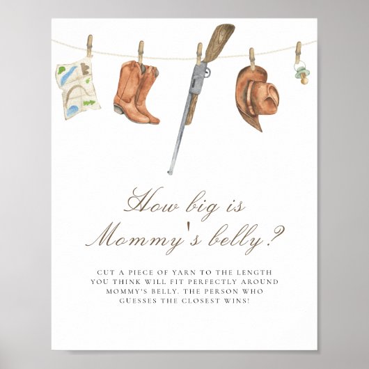Jager baby shower Hoe groot is mama's buik Poster (Voorkant)