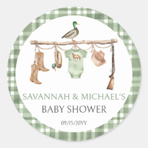 Jager baby shower ronde sticker