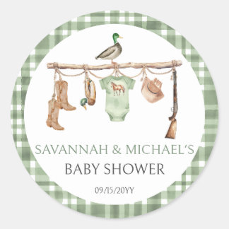 Jager baby shower ronde sticker