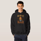 Jager Beaver Bos Dier Respect de B Hoodie (Voorkant volledig)