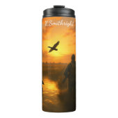 Jager bij Sunset Marsh met eenden Thermosbeker (Voorkant)