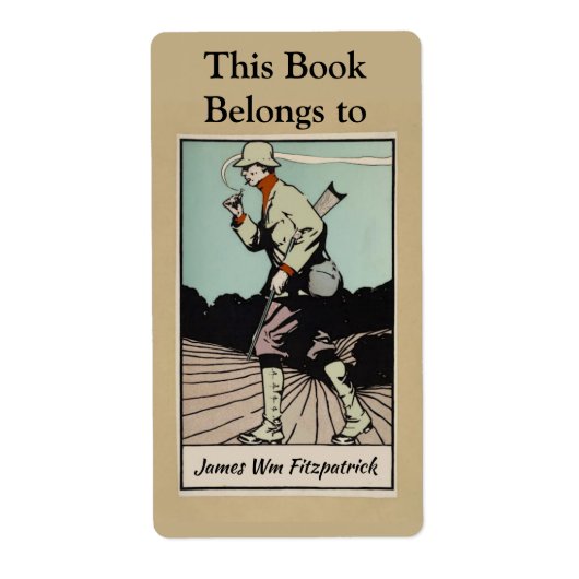  jager die een Cheroot Bookplaat rokt Etiket (Voorkant)