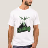 Jager en dier in het wild levende dieren en Pistol T-shirt (Voorkant)