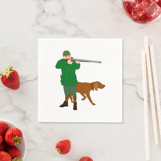 Jager en een hond papieren servetten (Insitu)