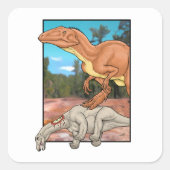 Jager en prooi vierkante sticker (Voorkant)