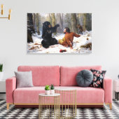 jager en zwart Beer Canvas Afdruk (Insitu (Woonkamer))