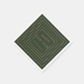 jager groen blij nieuw jaar gouden grens servet (Hoek)