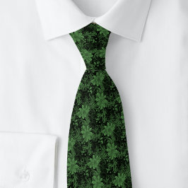 Jager Groen Bloemmotief Batik Stropdas