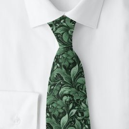 Jager Groen Botanische Batik Stropdas