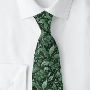 Jager Groen Botanische Batik Stropdas