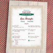 Jager groen en bordeauxrood scoutprogramma flyer