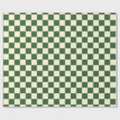 Jager Groen en Crème Schachbrett Cadeaupapier (Vlak)