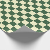 Jager Groen en Crème Schachbrett Cadeaupapier (Hoek)