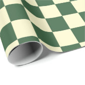 Jager Groen en Crème Schachbrett Cadeaupapier (Rol Hoek)