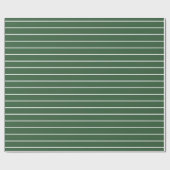Jager Groen en Wit Dune Horizontale Gestreepte Cadeaupapier (Vlak)