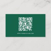 Jager groen en wit logo minimalistische QR-code Visitekaartje (Achterkant)