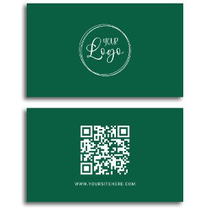 Jager groen en wit logo minimalistische QR-code Visitekaartje