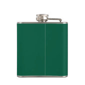 Jager groen en witte Griekse sleutelrand monogram Heupfles (Achterkant)