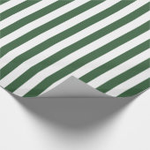 Jager Groen en Witte Streep Cadeaupapier (Hoek)