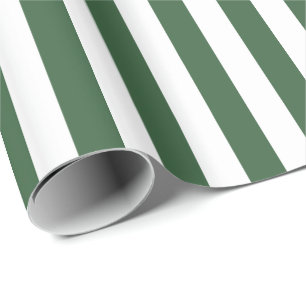 Jager Groen en Witte Streep Cadeaupapier