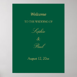 Jager groen goud beige trouw welkom poster