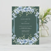 Jager Groen Hemels Lentewedding Kaart (Staand voorkant)