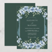 Jager Groen Hemels Lentewedding Kaart (Voorkant / Achterkant)