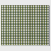 Jager Groen Ivoor Gingham Streep  Cadeaupapier (Vlak)