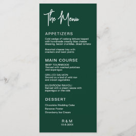 Jager Groen Klassieke Elegante Trouw Menu
