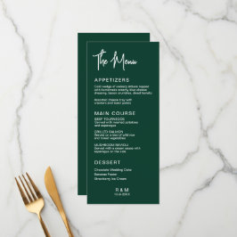 Jager Groen Klassieke Elegante Trouw Menu