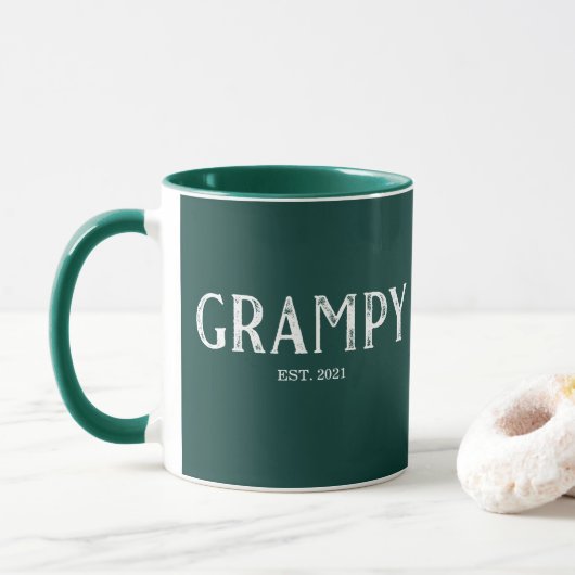 Jager Groen Opa Jaar Oprichting Mok (Met donut)