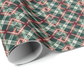 Jager groen rood geruit kerstcadeaupapier cadeaupapier (Rol Hoek)