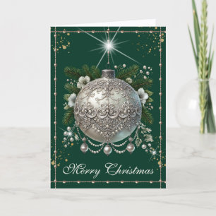 Jager Groen Vintage Kerst Ornament Feestdagen Kaart