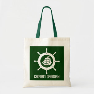 Jager Groen & Wit Nautisch Boat Wiel Tote Bag