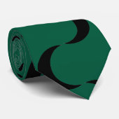 Jager groen, zwart patroon stropdas (Opgerold)