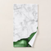 Jager groene agaat zilver glitters witte marmer bad handdoek (Handdoek)