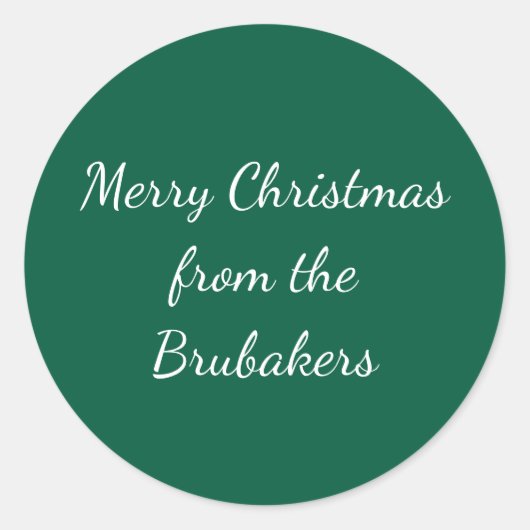 Jager groene gepersonaliseerde kerst envelop ronde sticker (Voorkant)