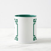 Jager groene Griekse sleutelrand monogram Mok (Midden)