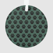 Jager Groene Kat Foto Script Naam Pootafdruk Ornament (achterkant)