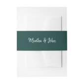 Jager groene minimale script bruiloft uitnodigingen wikkel (Voorkant Voorbeeld)