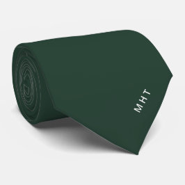 Jager groene moderne initialen minimalistische mon stropdas
