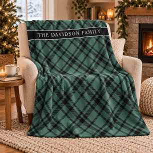 Jager groene tartan geruite familienaam fleece deken
