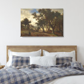 Jager in een landelijk landschap (Andreas Achenbac Canvas Afdruk (Insitu (Slaapkamer))