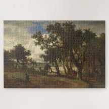 Jager in een landelijk landschap (Andreas Achenbac