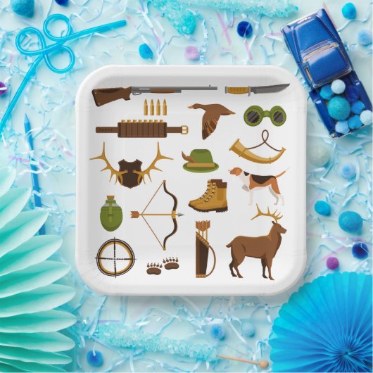 Jager Jacht Verjaardagsfeest Papieren Bordje (Feest)