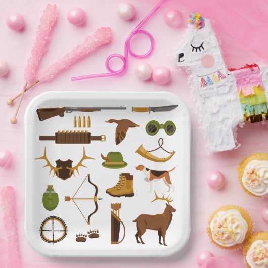 Jager Jacht Verjaardagsfeest Papieren Bordje (Feest)