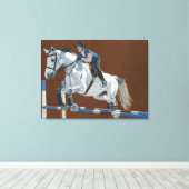 Jager/Jumper - Paard & ruiter Verpakt Canvas (Insitu (Houten vloer))