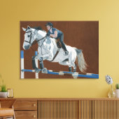 Jager/Jumper - Paard & ruiter Verpakt Canvas (Insitu (Woonkamer))