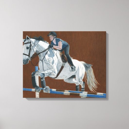 Jager/Jumper - Paard & ruiter Verpakt Canvas Afdruk (Voorkant)