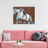 Jager/Jumper - Paard & ruiter Verpakt Canvas Afdruk (Insitu (Woonkamer))